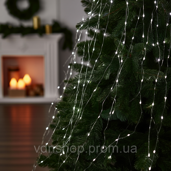 Гірлянда Кінський хвіст 3 м 20 ліній на 600 led лампочок на мідному дроті від мережі Білий 1733015W | Зображення 2