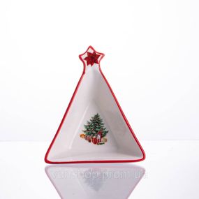 Піала новорічна з порцеляни у формі ялинки на Різдво 15×12×4 (см) HP-SDHK-15