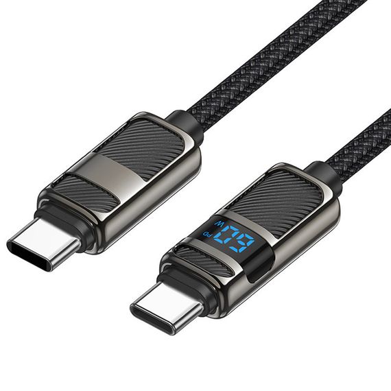 Дата кабель Hoco U137 Line with display Type-C to Type-C 60W (1.2m) | Зображення 1