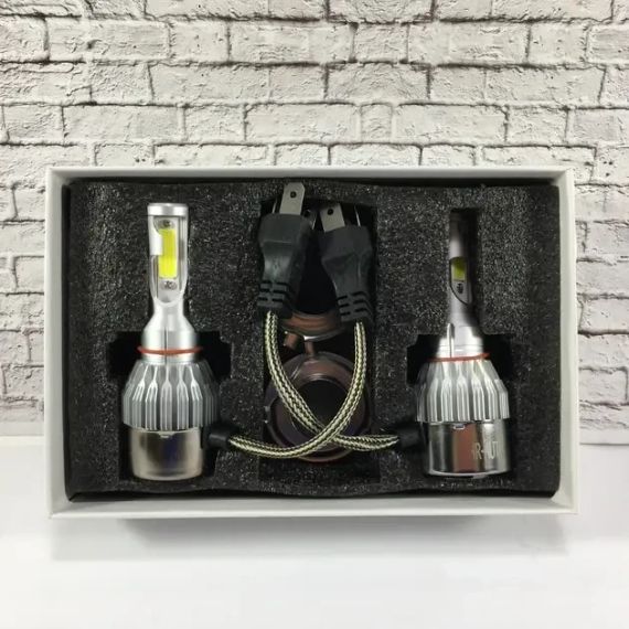 Комплект автомобильных светодиодных LED ламп с охлаждением С6 LED H4 LED лампы для авто 3800Лм | Зображення 4