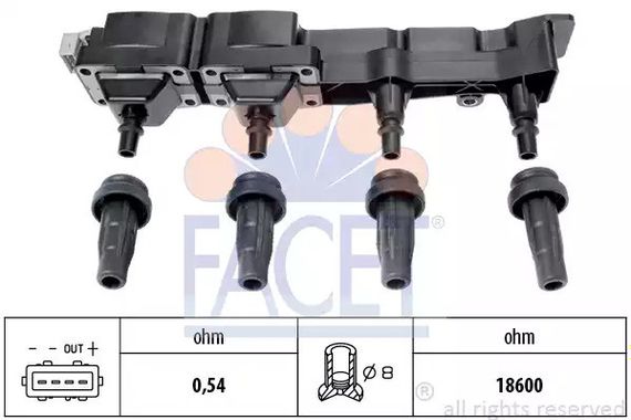 Котушка запалювання Citroen Berlingo/Peugeot 206/307/Partner 1.6 00-, FACET (96307) | Зображення 2