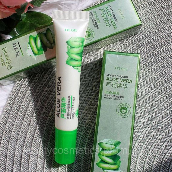 Крем-гель для зони навколо очей з екстрактом алое Bioaqua Eye Gel Aloe Vera 92%, 20г | Зображення 1