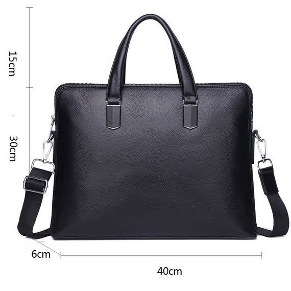Шкіряна чоловіча ділова сумка-портфель портфель для ноутбука чорний Tiding Bag 64028 | Зображення 9