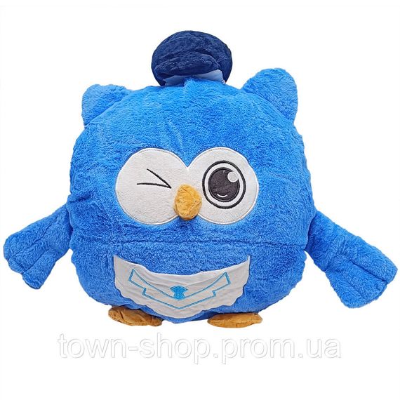 Детская мягкая игрушка "Сова" L1127(Blue) игрушка с пледом, размер 45 см