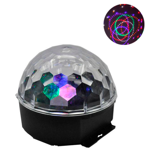 Світлодіодний диско шар Led Party Light Magic Ball RGB кольорова музика з пультом ДУ | Зображення 1