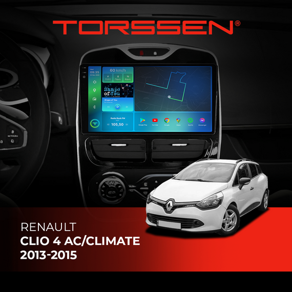Штатна магнітола Torssen 2K Renault Clio 4 AC/Climate 13-15 F9464 4G Carplay DSP