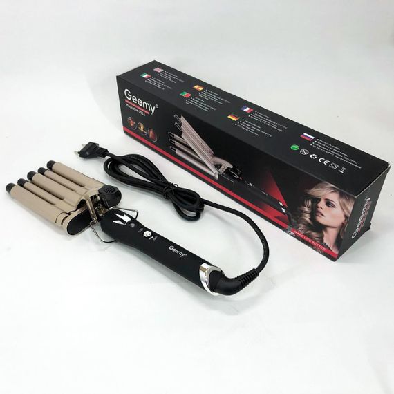 Плойка п'ять хвиль GEMEI GM-2933, стайлер для завивки, стайлер для укладання, плойка XZ-504 для завивки | Зображення 9