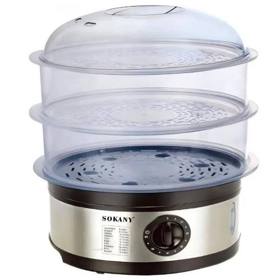 Пароварка скороварка электрическая трехуровневая Sokany 11л 650Вт SK-07018