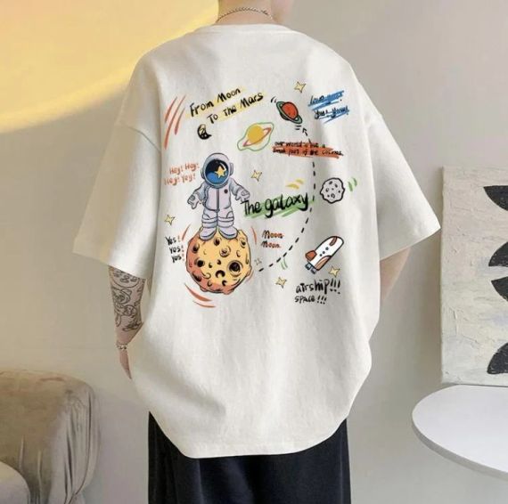 Футболка мужская с принтом повседневная L Белая