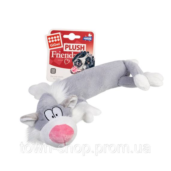 Игрушка для собак Кот с пищалкой/ткань GiGwi Plush, плюш, искусственный мех, 63 см | Зображення 1