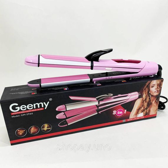 Утюжок гофре плойка для укладки GEMEI GM-2966 3 в 1, Хороший утюжок выпрямитель для волос HG-91 | Зображення 4