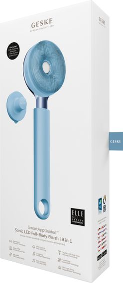 Звукова світлодіодна щітка для всього тіла GESKE Sonic LED Full-Body Brush&Intensive Exfoliator 9в1 aquamarine | Зображення 7