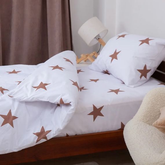 Постельное белье подростковое ТЕП Soft dreams Звезды 2-04191-29908 150х215 см какао | Зображення 6