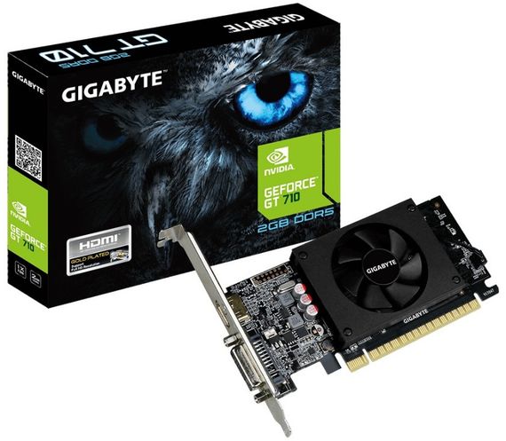 Видеокарта GIGABYTE GeForce GT 710 2GB DDRR5 64bit low profile GV-N710D5-2GL | Зображення 2