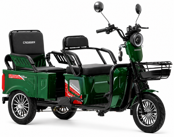 Електротрайк Crosser Transit TR-5 1500W 72V 24Ah, вантажний триколісний електроскутер до 60 км, 3 місця | Зображення 8