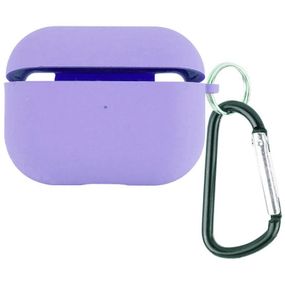 Силиконовый футляр с микрофиброй для наушников Airpods Pro 3 Сиреневый / Dasheen