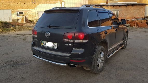 Задній захист AK002 (2 шт., нерж) для Volkswagen Touareg 2002-2010 рр | Зображення 1