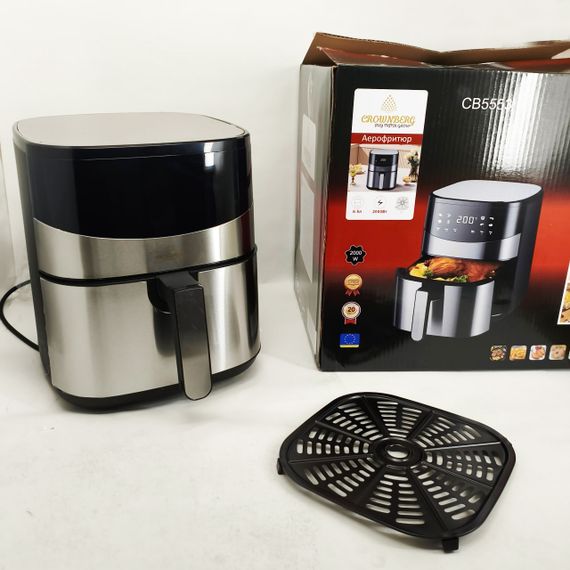 Аерофритюрниця для приготування на повітрі Crownberg CB-5553 6.5Л 1600Вт, Домашня фритюрниця настільна FP-93 | Зображення 2