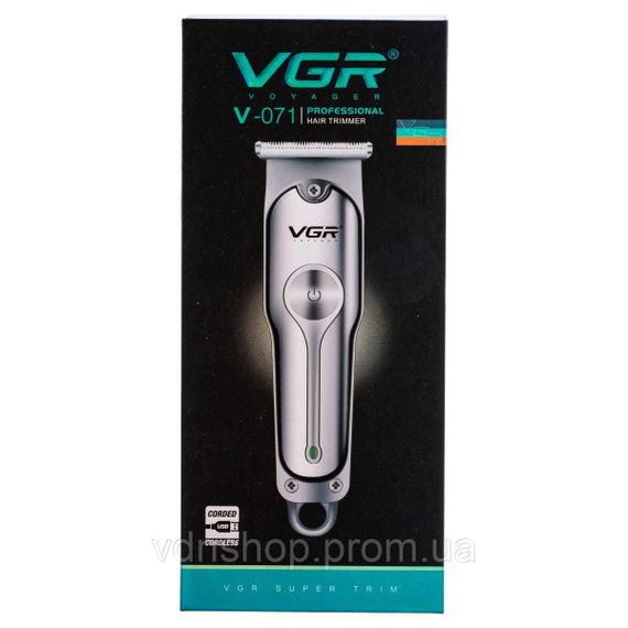 Машинка для стрижки волосся акумуляторна Сріблястий VGR V-071 | Зображення 8