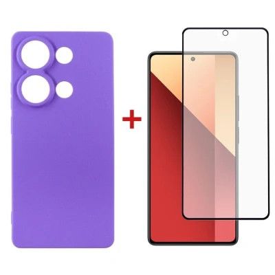 Чехол для мобильного телефона Dengos Kit for Xiaomi Redmi Note 13 Pro 4G case + glass (Purple) (DG-KM-64)