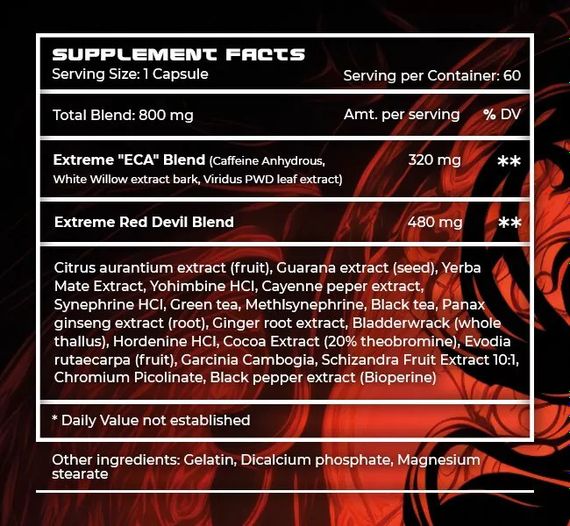 Жиросжигатель Extreme Diet Supps Red Devil 60 капсул | Зображення 1