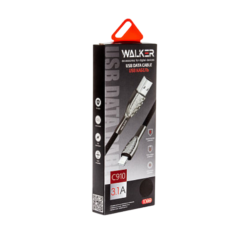Кабель USB MicroUSB WALKER C910 3,1А 1м чорний | Зображення 1