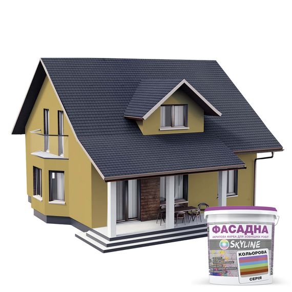 Краска Акрил-латексная Фасадная Skyline 2030-Y10R Миндаль 1л | Зображення 2