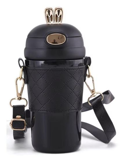 Термос непроливайка поїльник з трубочкою 480мл Чорний +щіточка в подарунок | Зображення 4