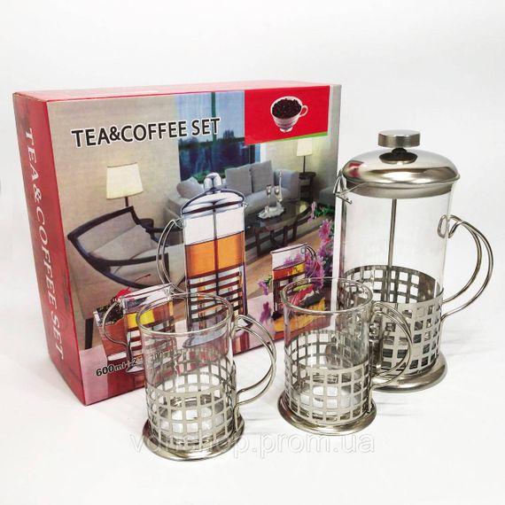 Скляний заварник UNIQUE UN-1155 0.6 л, Красиві заварники для чаю, Френч-прес для ароматного чаю RY-24 | Зображення 7