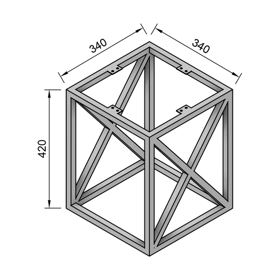 Подстолье каркас для журнального стола из металла 340×340mm, H=420mm Серый | Зображення 2