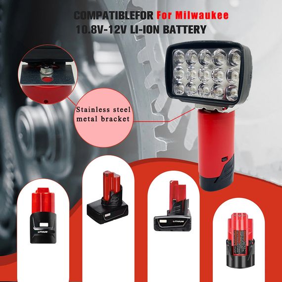 Портативный фонарь Led фонарик для батареи M12-15 | Зображення 1