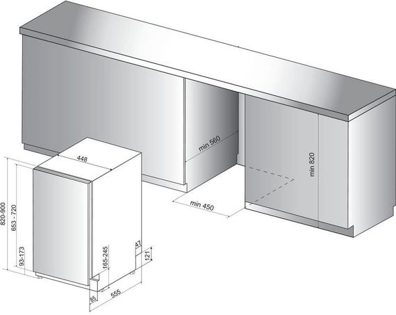 Посудомийна машина вбудовувана Hotpoint Ariston, 10 комплектів (HSIO3O23WFE) | Зображення 8