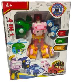 Ігровий набір XG 245 Star Toys Трансформер робот Робокар Полі, 3 машинки, вертоліт, висота робота – 16 см, в коробці (6984994210055)