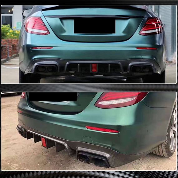 Диффузор заднего бампера с насадками V2 (для AMG/AMG-Line 2016-2019, Карбон) для Mercedes E-сlass W213 | Зображення 3