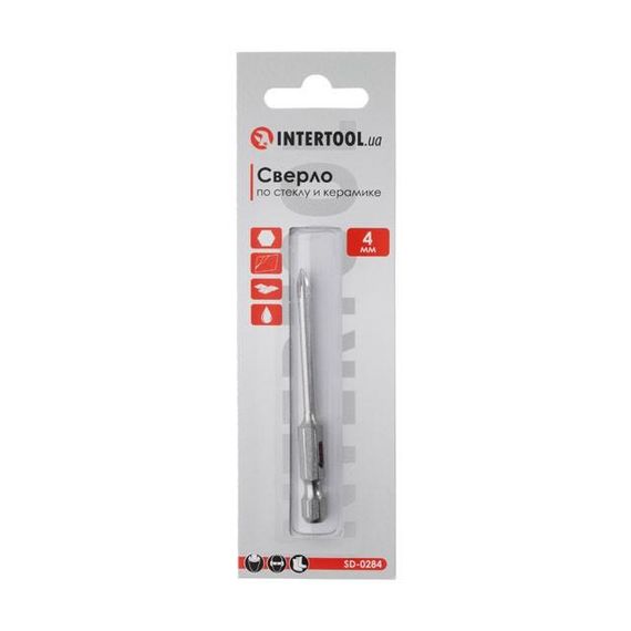 Сверло по стеклу и керамике Intertool - 4 мм HEX (SD-0284) | Зображення 3