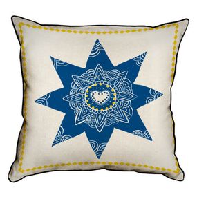 Подушка з мішковини Зірка 45x45 см (45PHB_23NG021)
