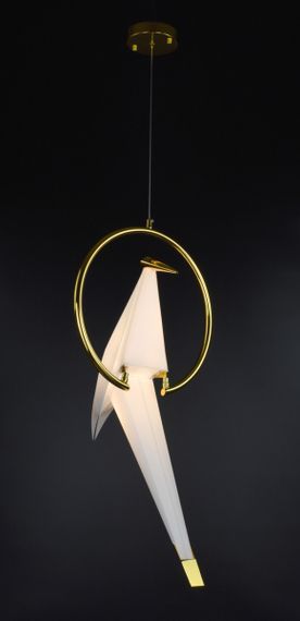 Люстра світлодіодна підвісна LED світильник для квартири на стелю лед 26311 Золото 80-160х35х35 см. | Зображення 2