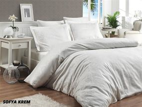 Постельное белье First Choice Jacquard Satin 200х220 Sofya Cream