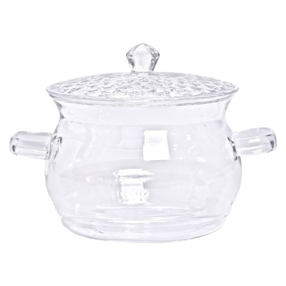 Стеклянная кастрюля прозрачная с крышкой 2 (л) жаропрочная HP-33-1