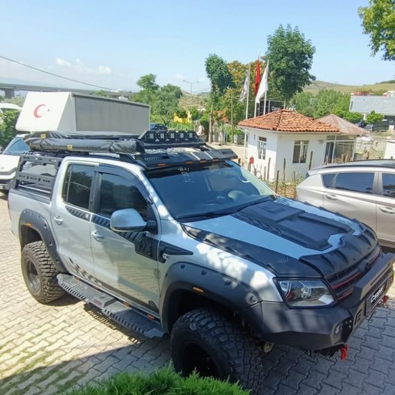 Накладка на капот (ABS) для Volkswagen Amarok 2010-2022 рр | Зображення 2
