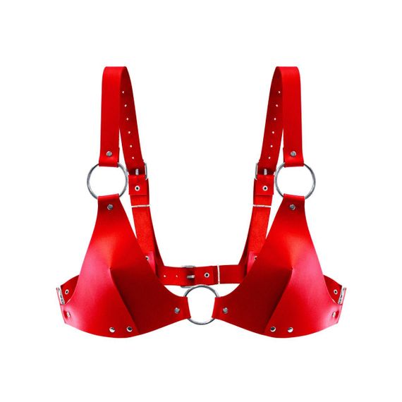 Ліф з натуральної шкіри Feral Feelings - Bikini Top Red sexstyle