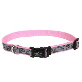 Ошейник светоотражающий для собак Coastal Lazer Brite Reflective Collar, 30-46 см, розовые сердца