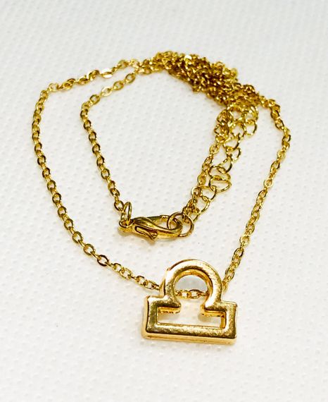 Кольє Primo з підвіскою знак зодіаку Ваги (Терези) - Gold