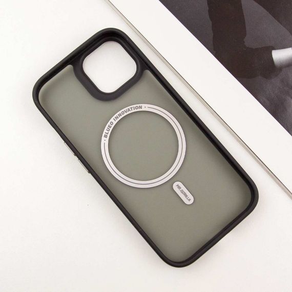 TPU+PC чохол Blueo Skin Friendly Frosted with MagSafe для Apple iPhone 15 (6.1") Чорний | Зображення 3