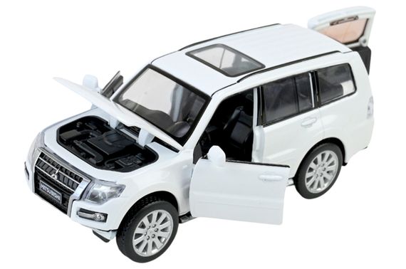Машина металева 68463W 1:33 "Mitsubishi Pajero 4WD Turbo", на батарейках, світло, звук, відкриваються двері, коробка 18x9x8 см АВТОПРОМ | Зображення 4