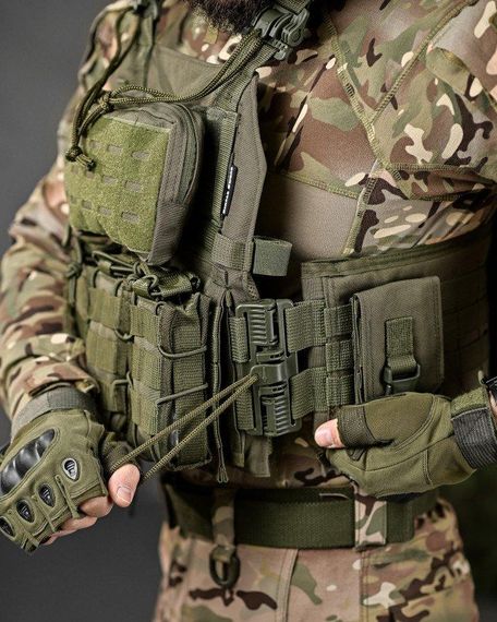 Плитоноска SINGLE SWORD олива 4 точки швидкого скидання | Зображення 9