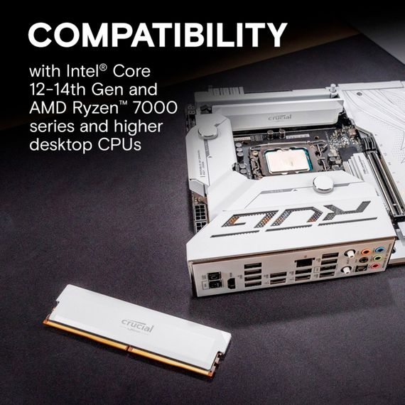 Модуль пам'яті для комп'ютера DDR5 16GB 6400 MHz Pro Overclocking White Micron (CP16G64C38U5W) | Зображення 6
