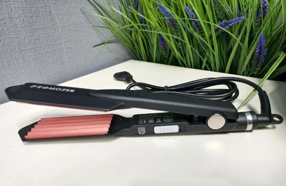 Професійна плойка велике гофре Pro Mozer Mz 7725 для прикореневого об'єму волосся турмалін | Зображення 1