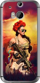 Чехол на HTC One M8 dual sim Украинка с оружием "5316u-55-17620"