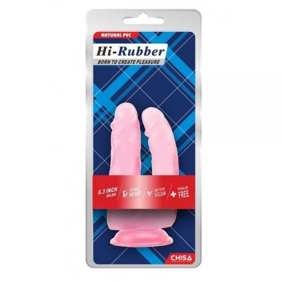 Фалоїмітатор подвійний Hi-Rubber, Pink | Зображення 2